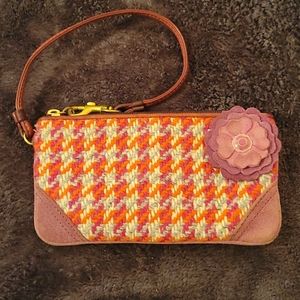 Coach tweed wristlet